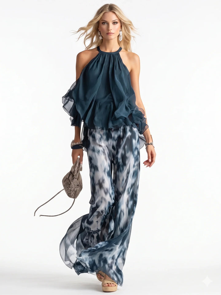 Elegant to-delt sæt i chiffon