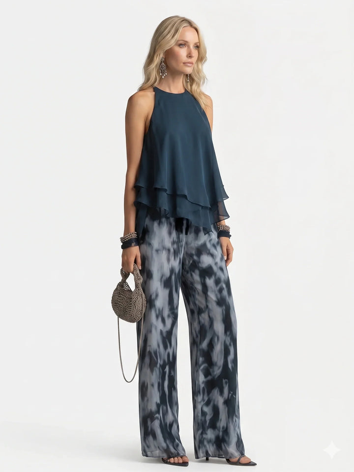 Elegant to-delt sæt i chiffon