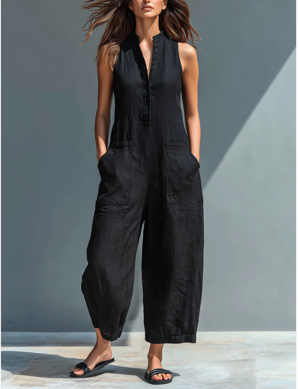 Ærmeløs Minimalistisk Jumpsuit