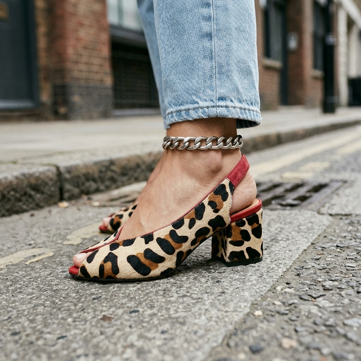 Ruth | Leopard Print Slingback Hæle