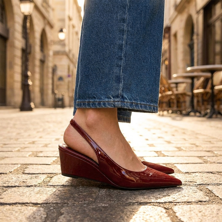 Elena | Elegant Slingback Wedge Hæle